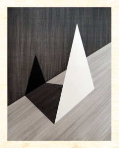 Charles Laib Bitton, Romantic Imagist Composition 1, 2014, fusain sur bois, 28x35cm