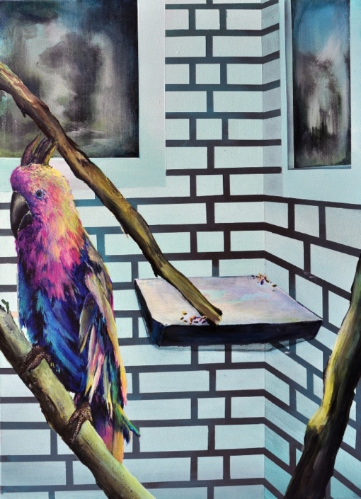 Marion Charlet, Parrot I, 2014, acrylique sur toile, 55 x 75 cm