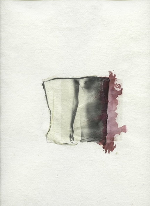 Margherita Chiarva, Untitled, Transfert TR 9, polaroid transfert on cotton, gaze fabric, mixed with tempera and ink, 40 x 50cm